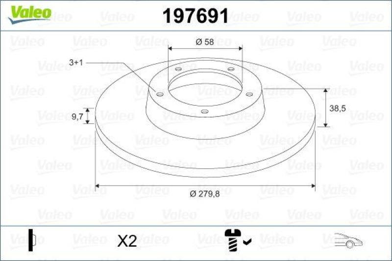 VALEO 197691 Bremsscheibe