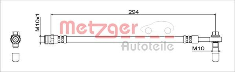 METZGER 4111538 Bremsschlauch für AUDI HA links/rechts