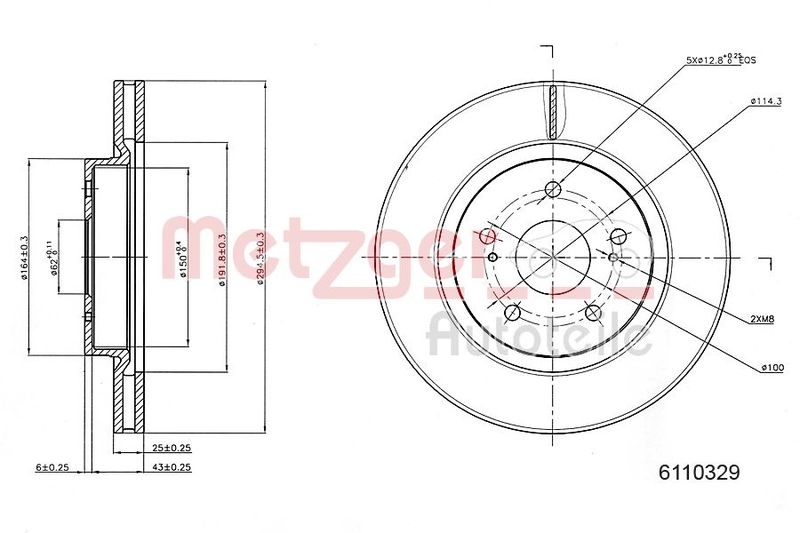 METZGER 6110329 Bremsscheibe Lack/Ks für SUZUKI VA