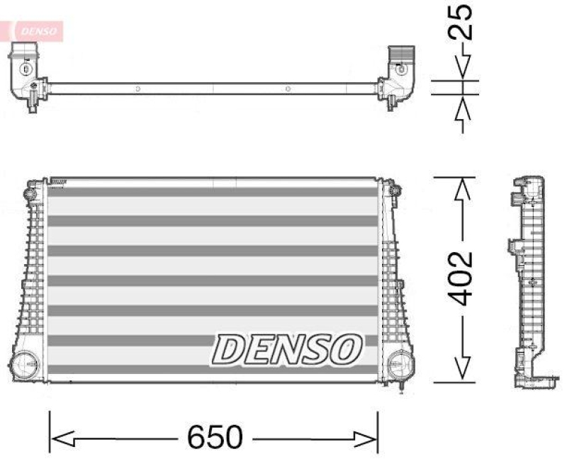 DENSO DIT06003 Ladeluftkühler JEEP RENEGADE Closed Off-Road Vehicle (BU) 2.0 CRD 4x4 (2014 - )