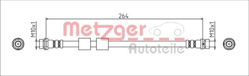 METZGER 4111544 Bremsschlauch für FORD HA links/rechts