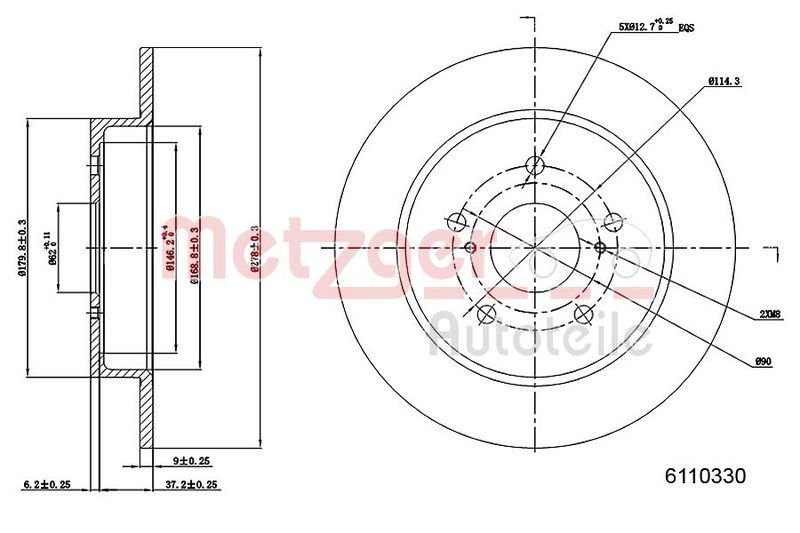 METZGER 6110330 Bremsscheibe Lack/Ks für SUZUKI HA