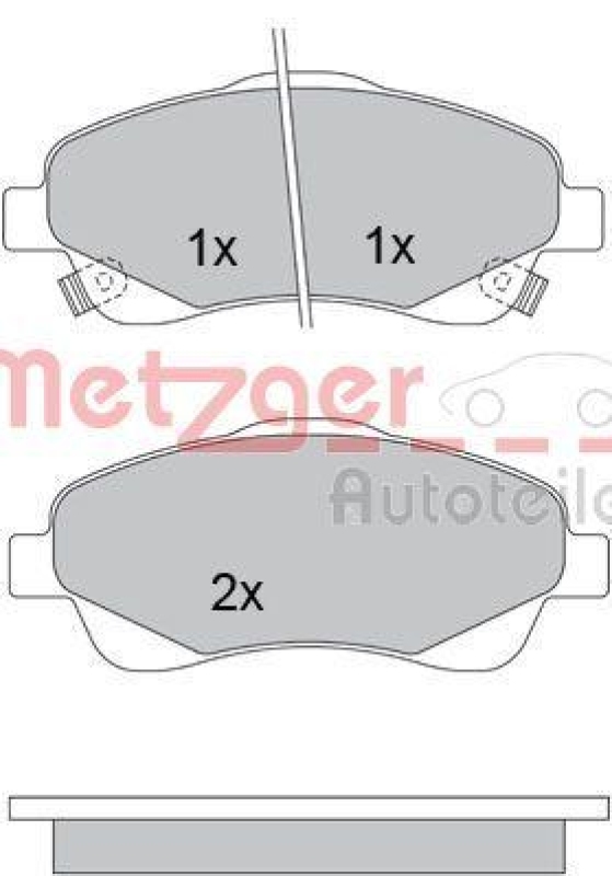 METZGER 1170172 Bremsbelagsatz, Scheibenbremse WVA 23 480