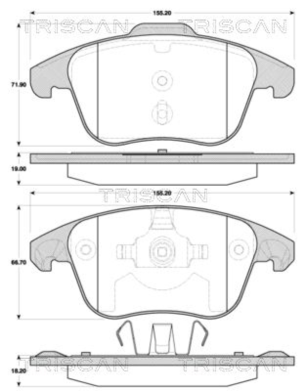 TRISCAN 8110 38006 Bremsbelag Vorne für Citroen C4 Picasso