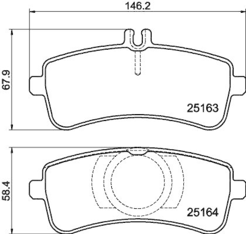 HELLA 8DB 355 021-371 Bremsbelagsatz, Scheibenb