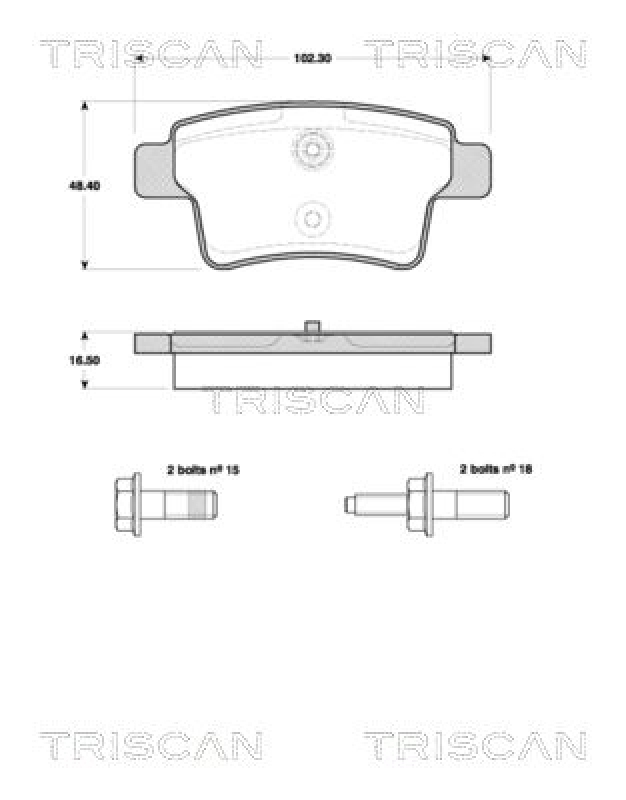 TRISCAN 8110 38007 Bremsbelag Hinten für Citroen C4 Picasso