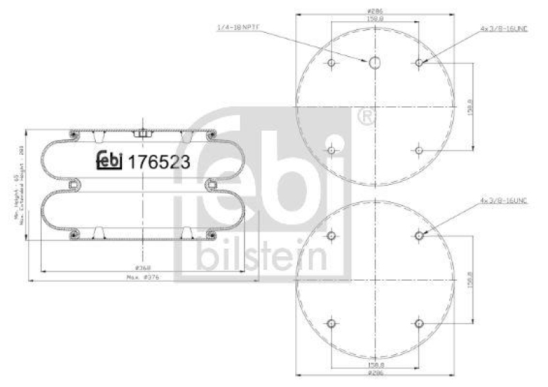 FEBI BILSTEIN 176523 Luftfederbalg für Sauer