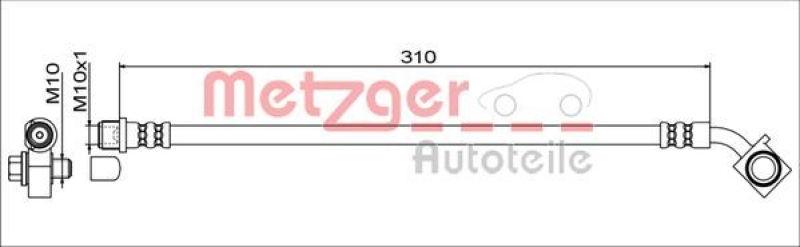 METZGER 4111552 Bremsschlauch für OPEL VA links