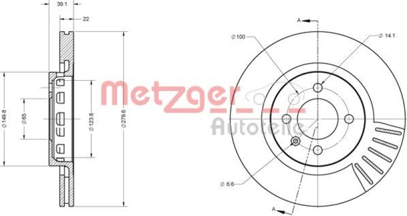 METZGER 6110337 Bremsscheibe Lack/Ks/Ms für VW VA