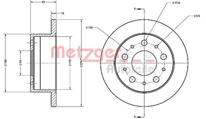 METZGER 6110338 Bremsscheibe Lack/Ks/Ms für FIAT HA