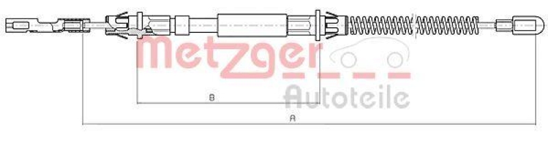 METZGER 10.5972 Seilzug, Feststellbremse für OPEL hinten rechts