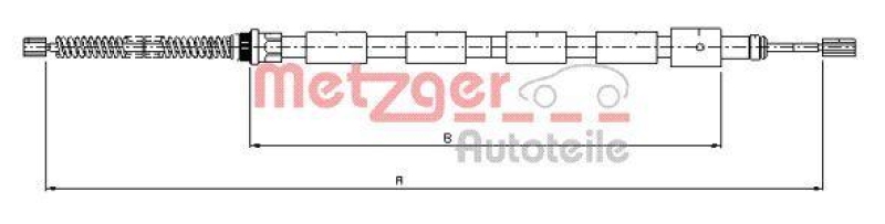 METZGER 10.602 Seilzug, Feststellbremse für PEUGEOT hinten links