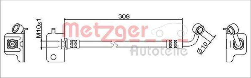 METZGER 4111566 Bremsschlauch für HYUNDAI VA rechts