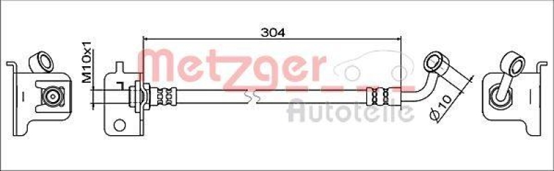 METZGER 4111567 Bremsschlauch für HYUNDAI VA links