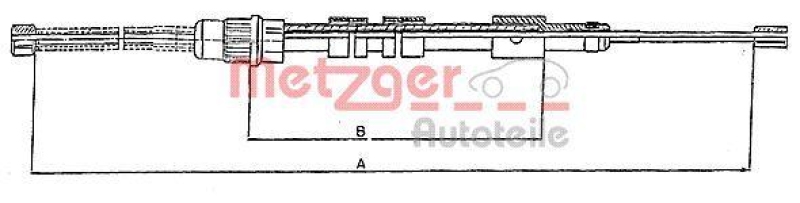 METZGER 10.6024 Seilzug, Feststellbremse für PEUGEOT hinten rechts