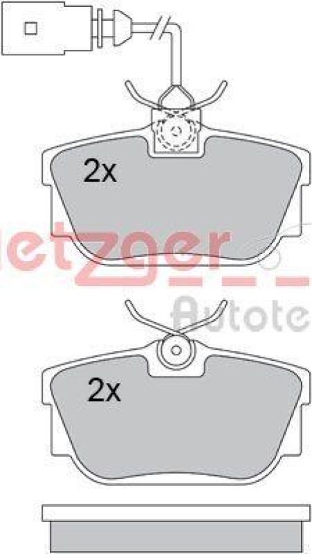 METZGER 1170184 Bremsbelagsatz, Scheibenbremse WVA 23 224