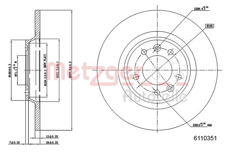 METZGER 6110351 Bremsscheibe Lack/Ks/Ms für PEUGEOT HA