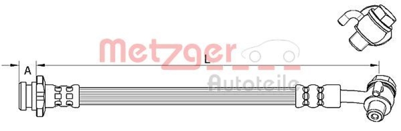 METZGER 4111584 Bremsschlauch für RENAULT HA links