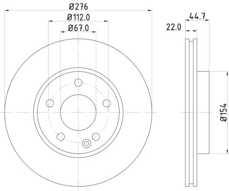 HELLA 8DD 355 128-271 Bremsscheibe für MB