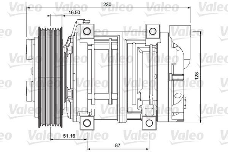 VALEO 716658 Univ. Kompr. TM21XS 8GR 24V C 3E