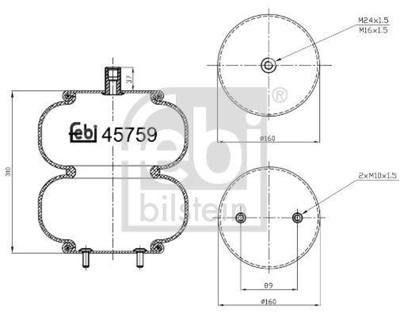 FEBI BILSTEIN 45759 Luftfederbalg für Volvo