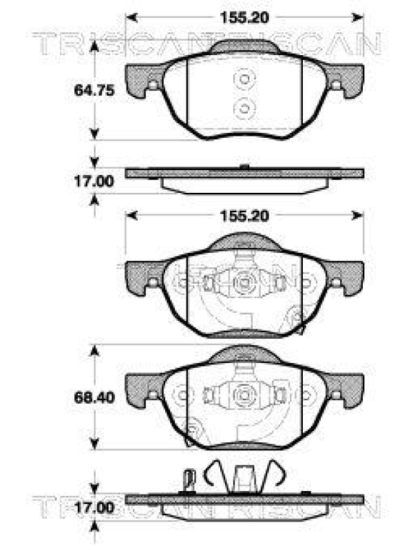 TRISCAN 8110 40010 Bremsbelag Vorne für Honda Accord