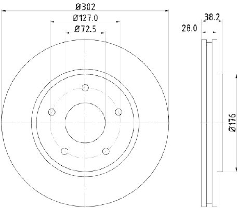 HELLA 8DD 355 115-841 Bremsscheibe 54815PRO