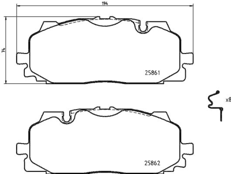 HELLA 8DB 355 021-641 Scheibenbremsbelagsatz