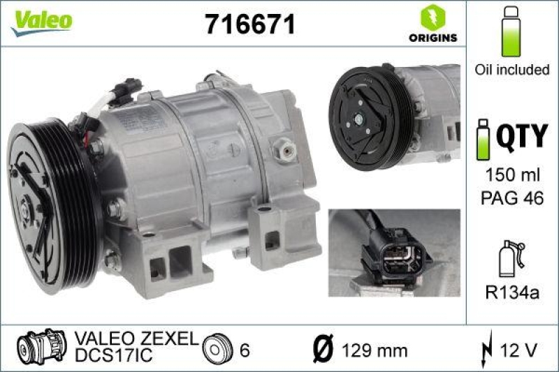 VALEO 716671 Kompressor NISSAN X-TRAIL 2.5 CN