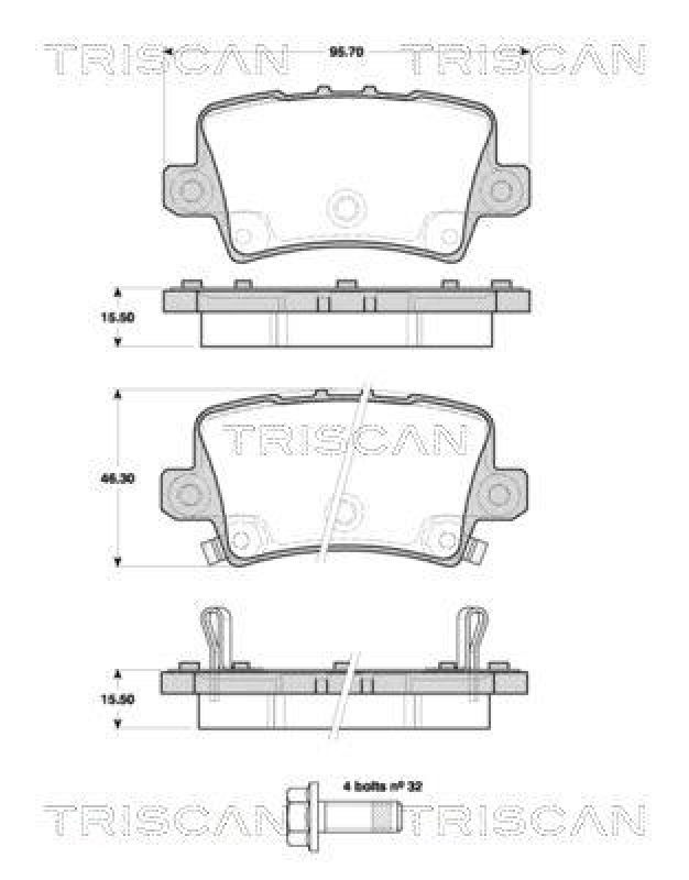 TRISCAN 8110 40012 Bremsbelag Hinten für Honda Civic