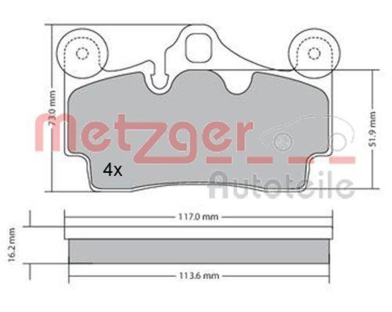 METZGER 1170191 Bremsbelagsatz, Scheibenbremse WVA 23 694