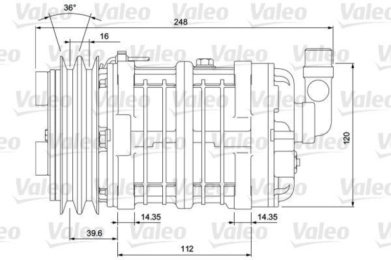 VALEO 815979 Univ. Kompr. -16XS 2AG 12V B V ORG