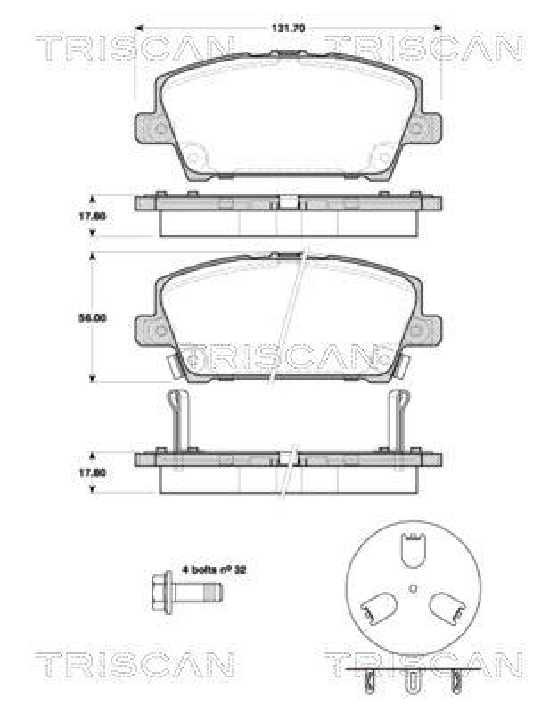 TRISCAN 8110 40013 Bremsbelag Vorne für Honda Civic