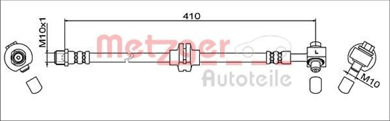 METZGER 4111607 Bremsschlauch für OPEL VA links