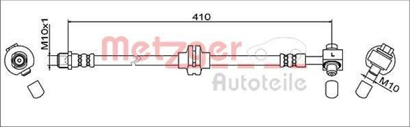 METZGER 4111607 Bremsschlauch für OPEL VA links