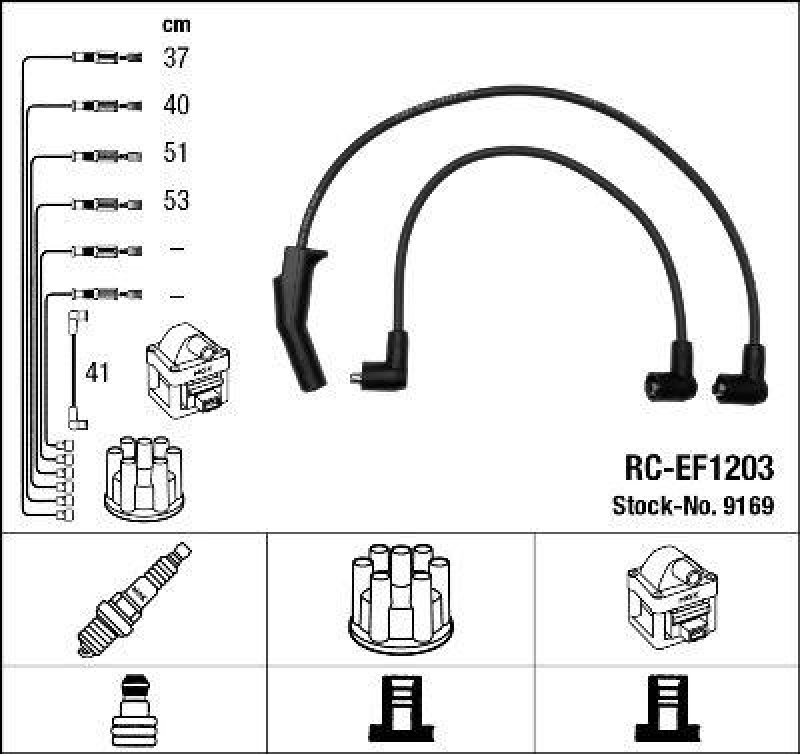 NGK 9169 Zündleitungssatz RC-EF1203 |Zündkabel