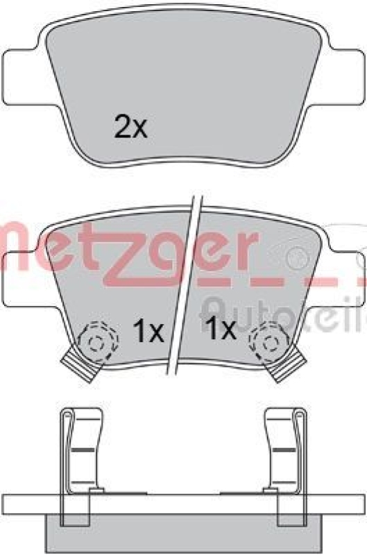 METZGER 1170193 Bremsbelagsatz, Scheibenbremse WVA 23 620