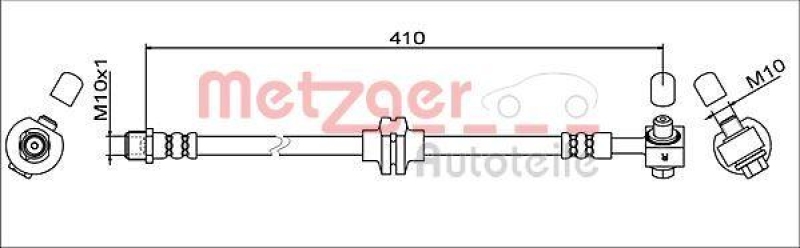 METZGER 4111608 Bremsschlauch für OPEL VA rechts