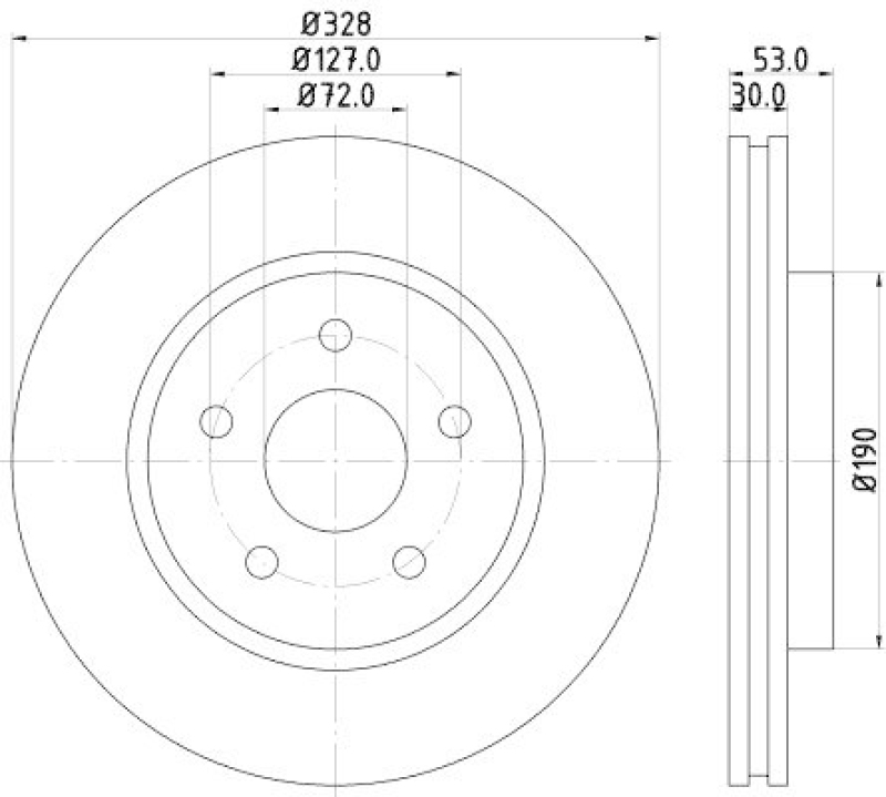 HELLA 8DD 355 115-921 Bremsscheibe 54845PRO