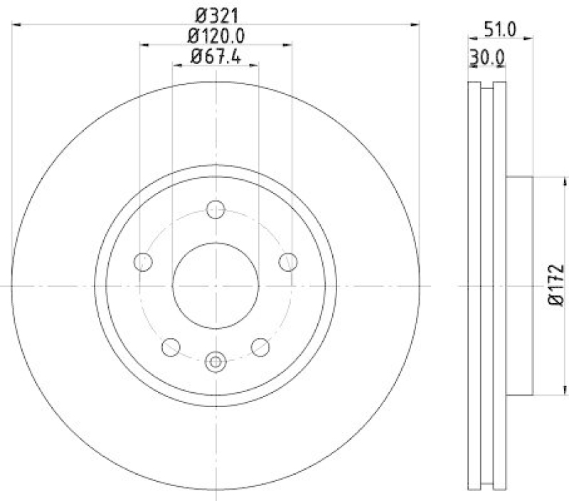 HELLA 8DD 355 116-041 Bremsscheibe für OPEL/SAAB/VAUXHALL/...