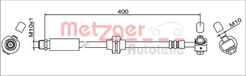 METZGER 4111622 Bremsschlauch für CHEVROLET/OPEL VA rechts