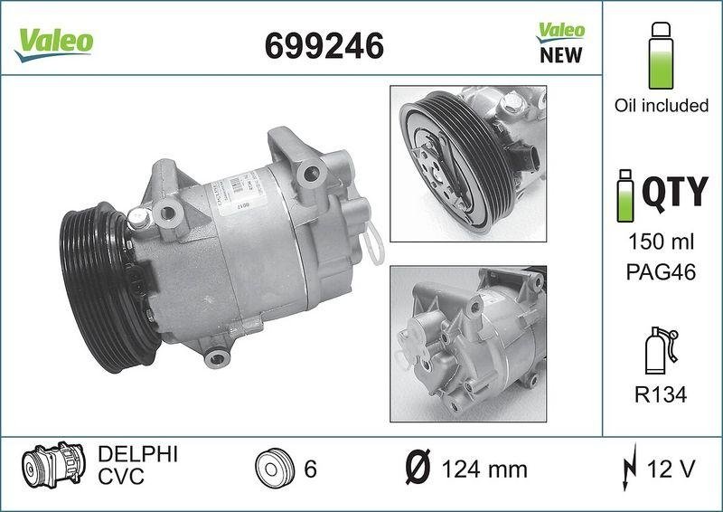 VALEO 699246 Kompressor Megane I & II, Scenic II