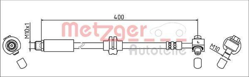 METZGER 4111623 Bremsschlauch für CHEVROLET/OPEL VA links