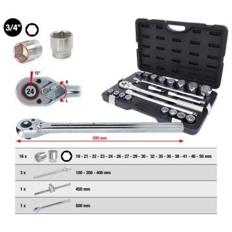 KS TOOLS 911.0721 3/4" Steckschlüsselsatz