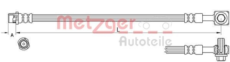 METZGER 4111626 Bremsschlauch für OPEL VA links