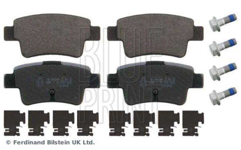 BLUE PRINT ADW194208 Bremsbelagsatz mit Befestigungsmaterial für Fiat PKW