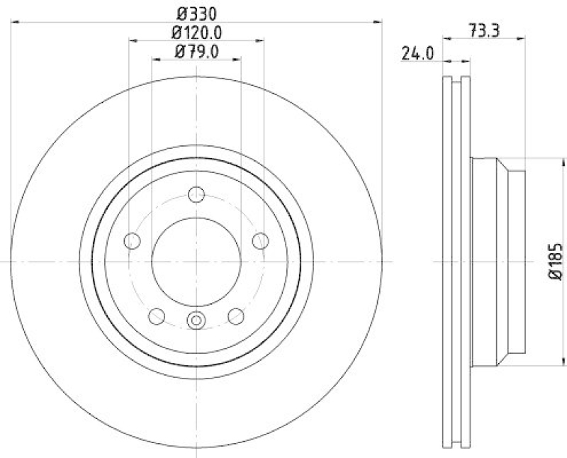 HELLA 8DD 355 128-431 Bremsscheibe für BMW