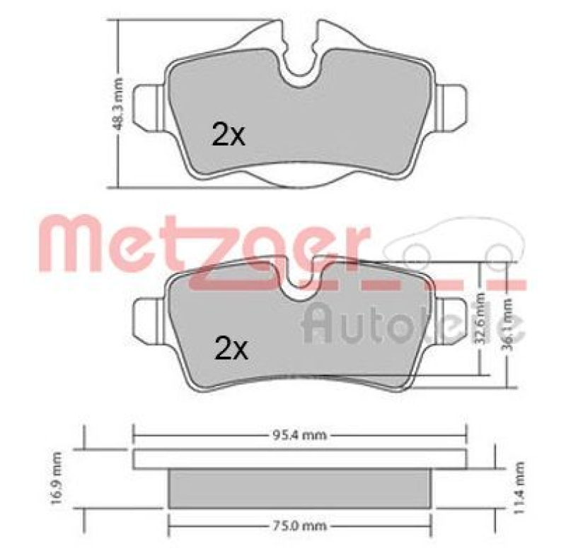 METZGER 1170201 Bremsbelagsatz, Scheibenbremse WVA 24 289