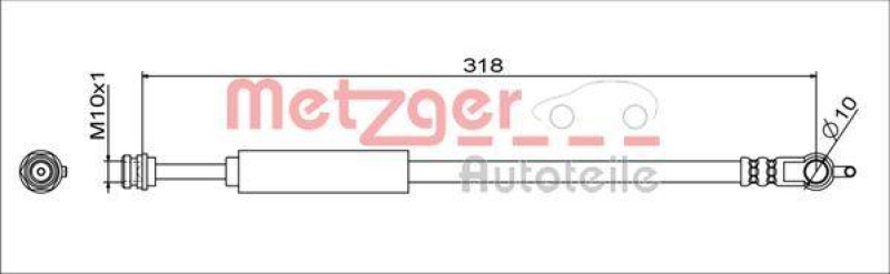 METZGER 4111629 Bremsschlauch für MAZDA HA links/rechts