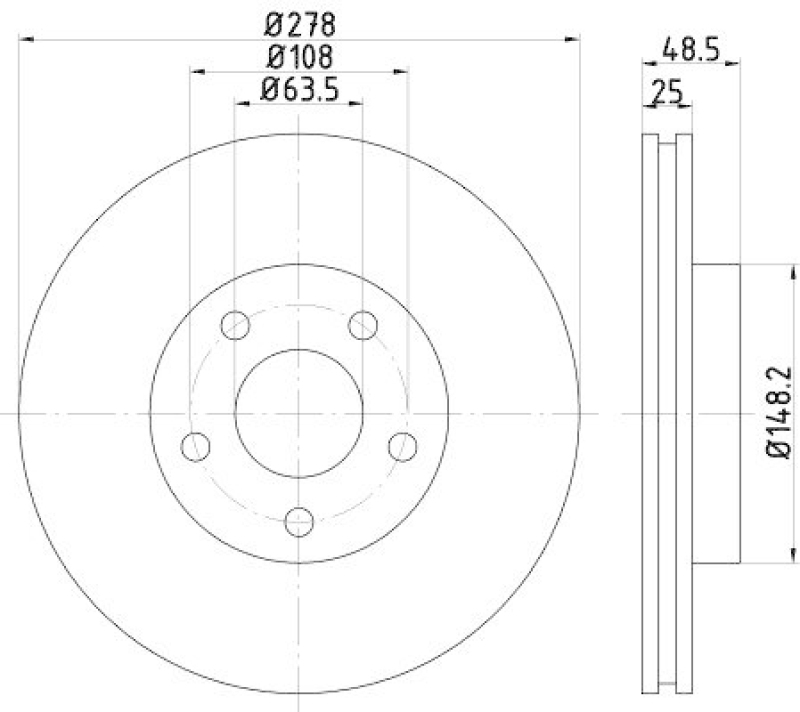 HELLA 8DD 355 128-461 Bremsscheibe für FORD/VOLVO